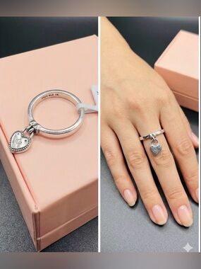 Pandora Love Lock Ring, Sterling Silver 925, Size: 56/ 7.5